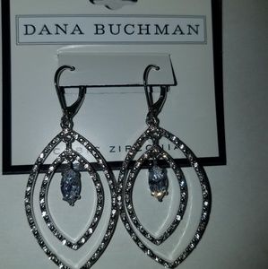 Fashion statement silver and crystal earrings